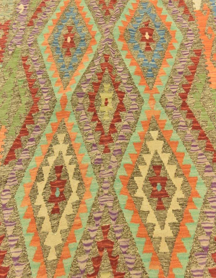Detail image of 5' 1 x 6' 4  Hand Woven Kilim Maymana Wool Rug