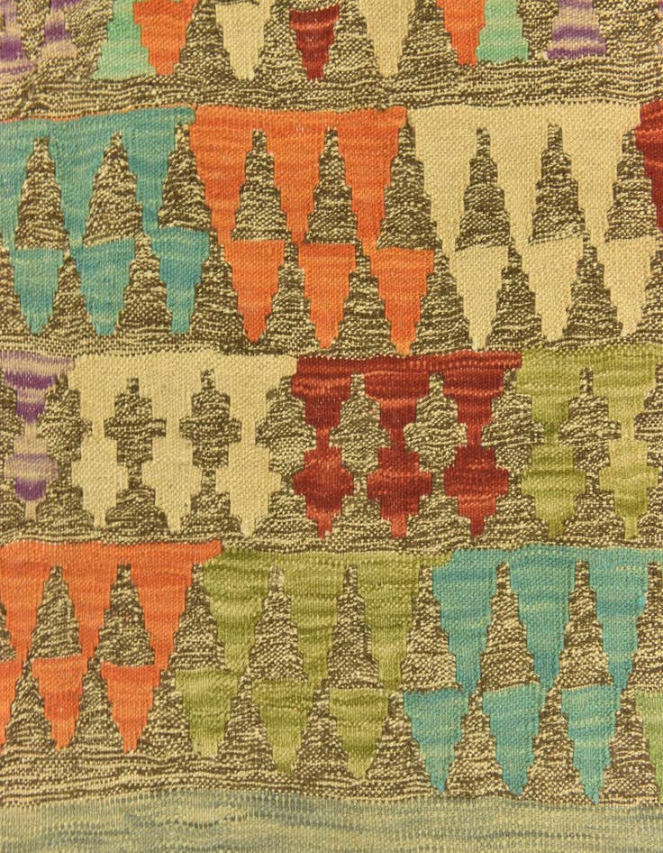 Detail image of 5' 1 x 6' 4  Hand Woven Kilim Maymana Wool Rug