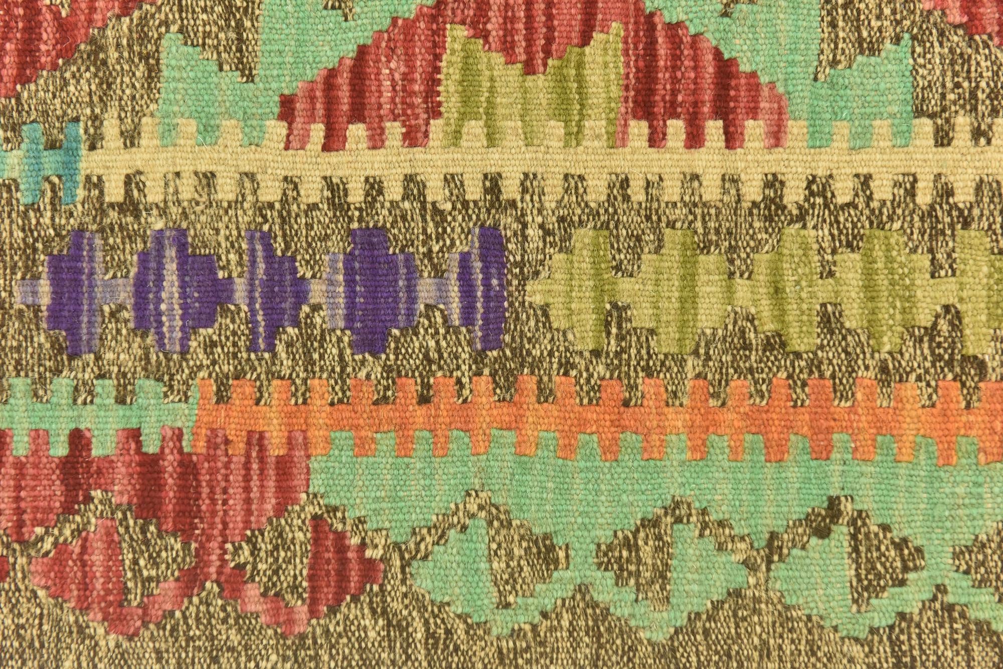 145cm x 205cm Tejido a mano Kilim Maymana Alfombra Lana