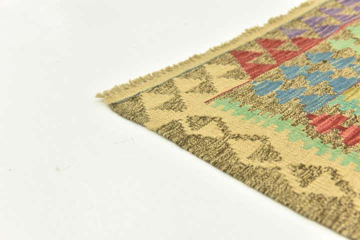 4' 9 x 6' 9 Hand Woven Kilim Maymana Wool Rug