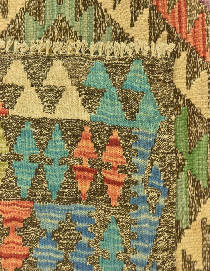 Detail image of 4' 10 x 6' 4  Hand Woven Kilim Maymana Wool Rug