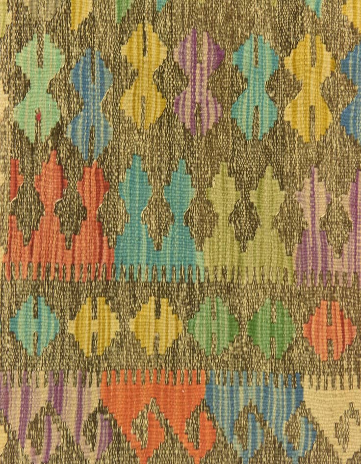 Detail image of 4' 10 x 6' 4  Hand Woven Kilim Maymana Wool Rug