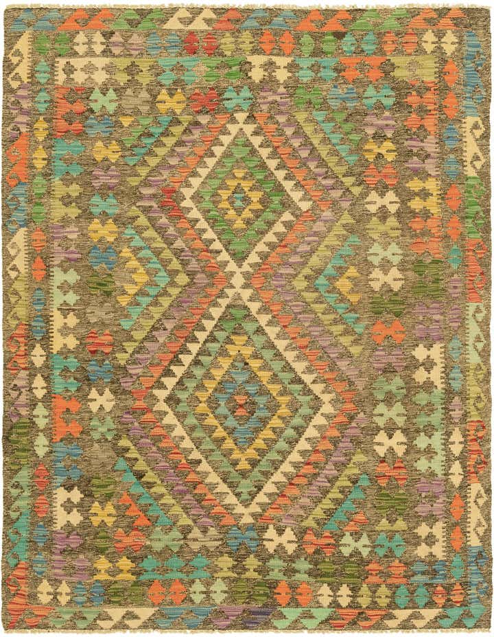 4' 10 x 6' 4 Hand Woven Kilim Maymana Wool Rug