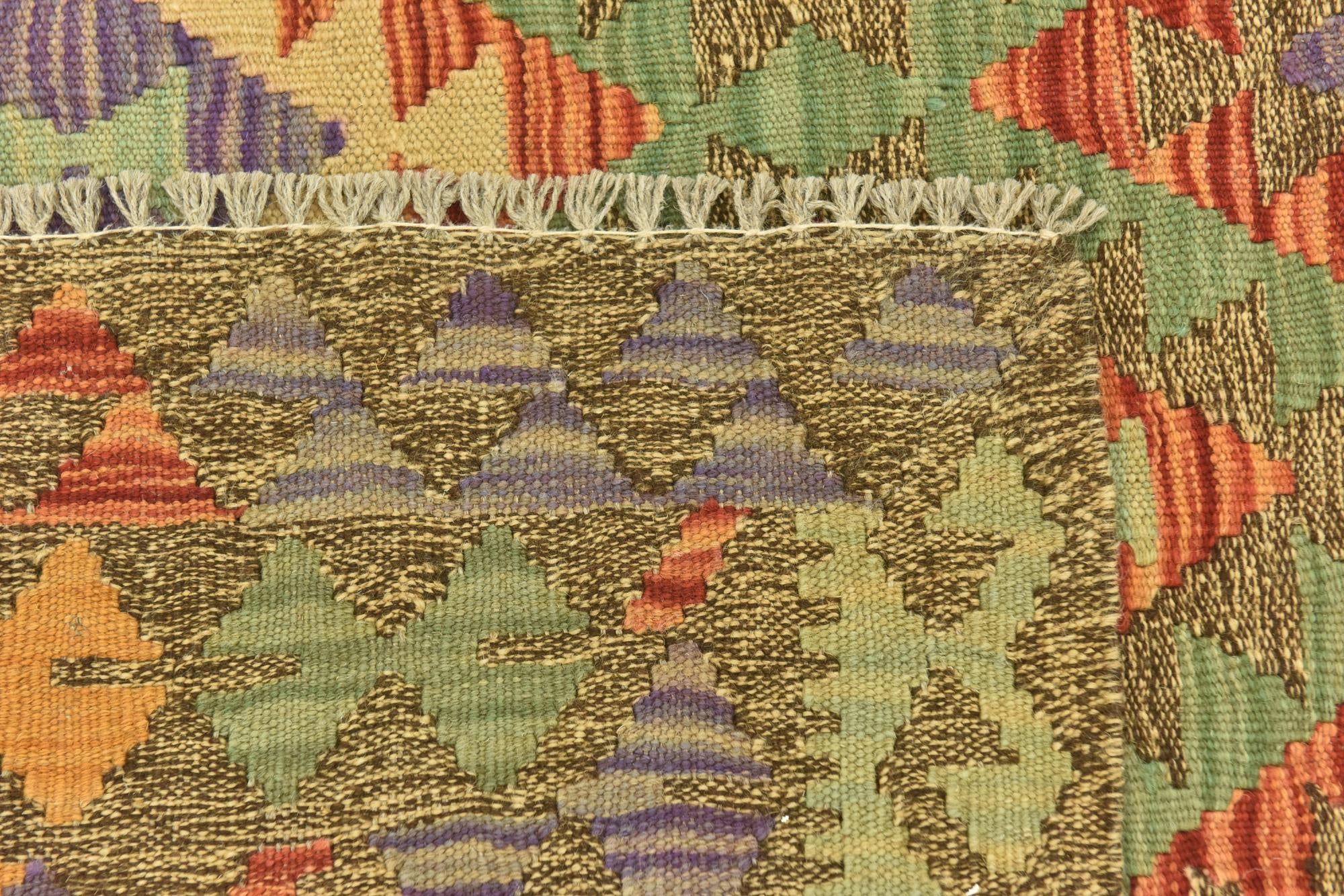 145cm x 195cm Tejido a mano Kilim Maymana Alfombra Lana