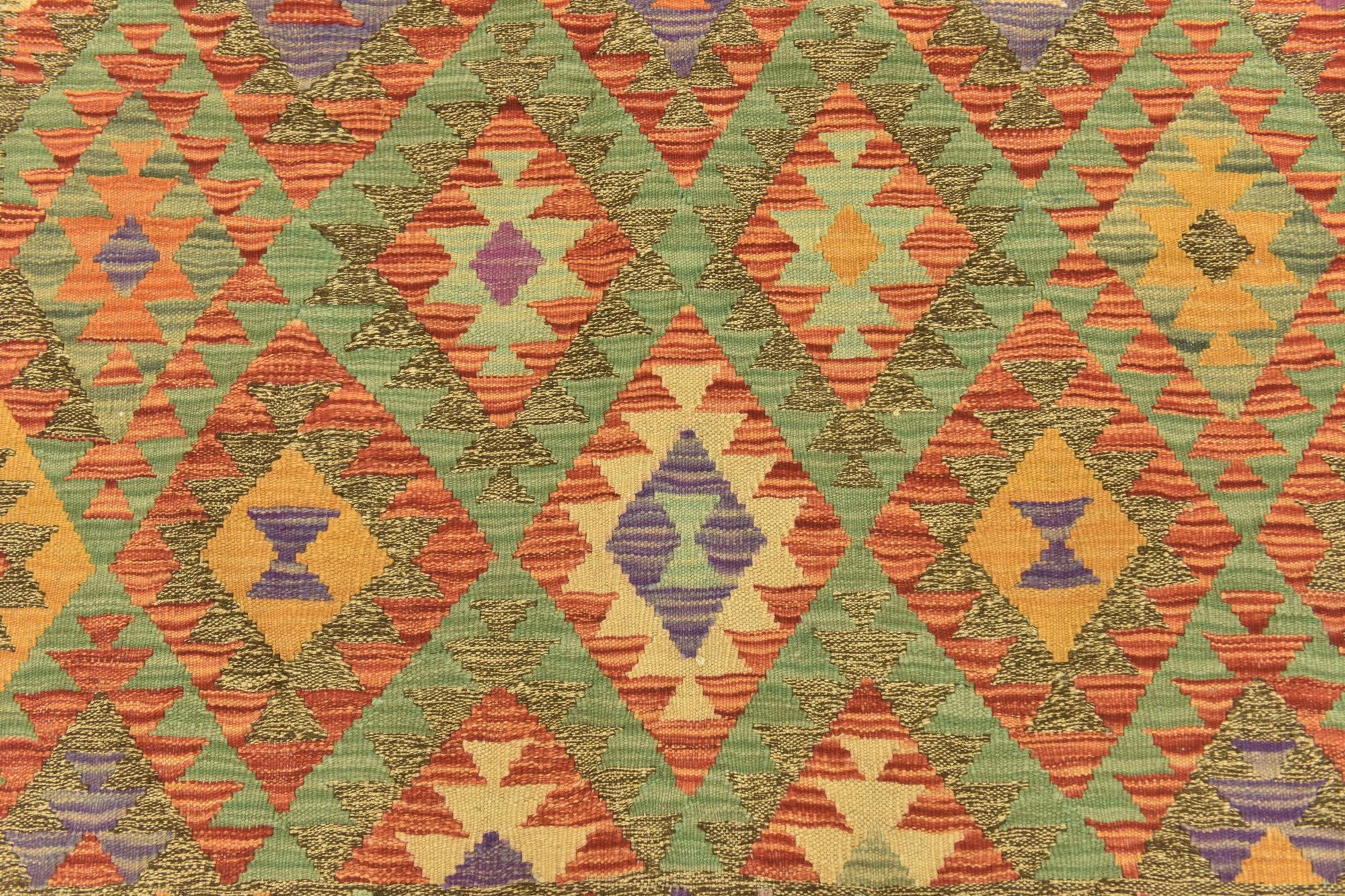 145cm x 195cm Tejido a mano Kilim Maymana Alfombra Lana