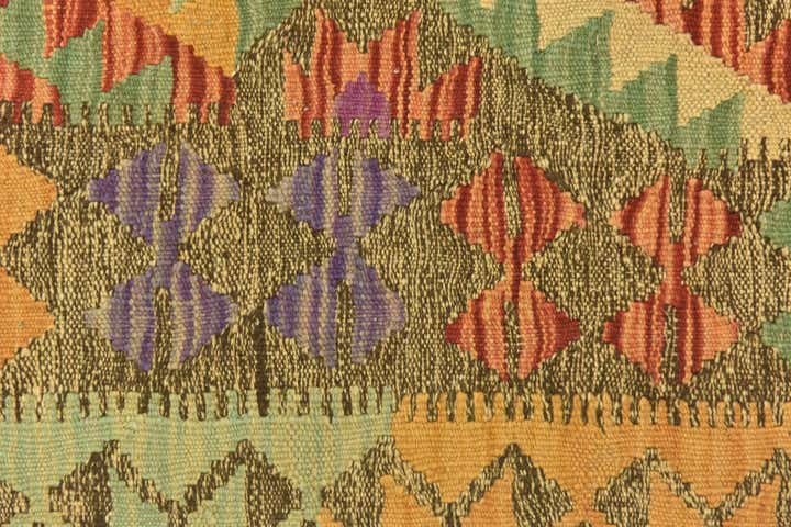 4' 10 x 6' 5 Hand Woven Kilim Maymana Wool Rug