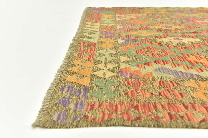 4' 10 x 6' 5 Hand Woven Kilim Maymana Wool Rug