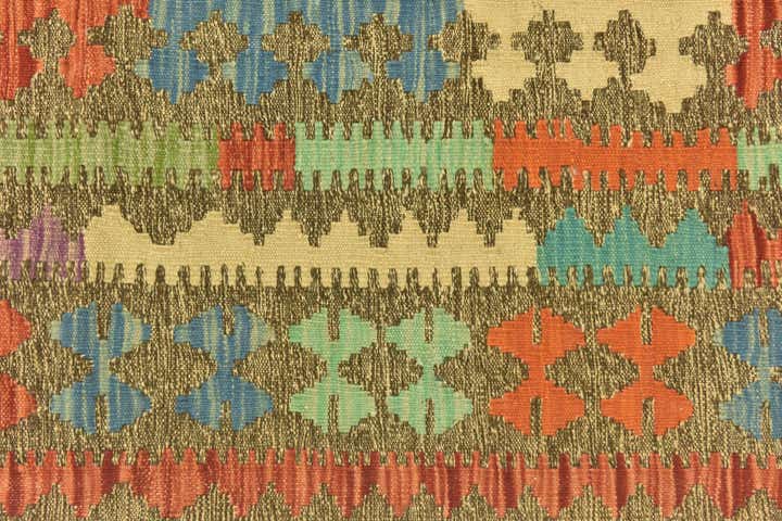 5' x 6' 6 Hand Woven Kilim Maymana Wool Rug