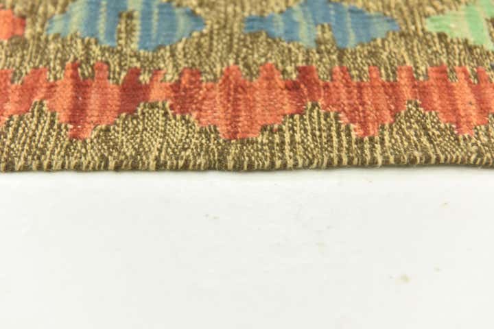 5' x 6' 6 Hand Woven Kilim Maymana Wool Rug