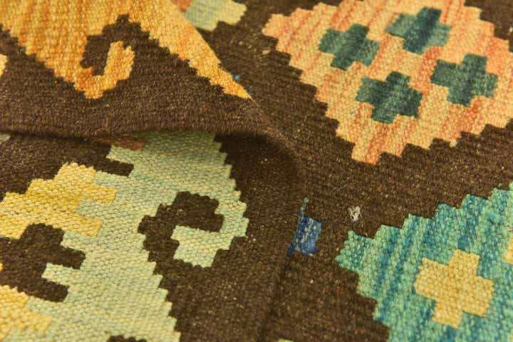 3' 5 x 5' Hand Woven Kilim Maymana Wool Rug