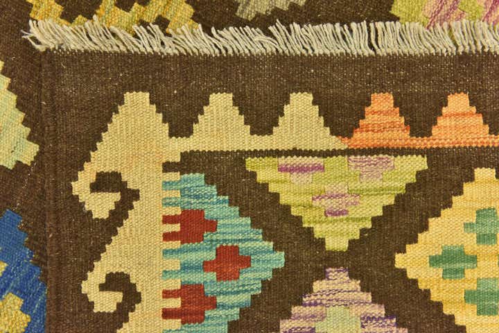 3' 5 x 5' Hand Woven Kilim Maymana Wool Rug
