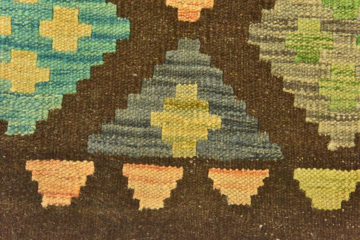 Detail image of 3' 5 x 5' Hand Woven Kilim Maymana Wool Rug