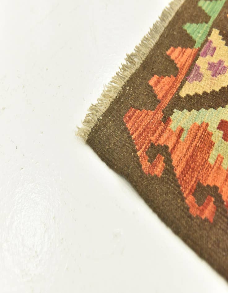 Detail image of 3' 5 x 5'  Hand Woven Kilim Maymana Wool Rug