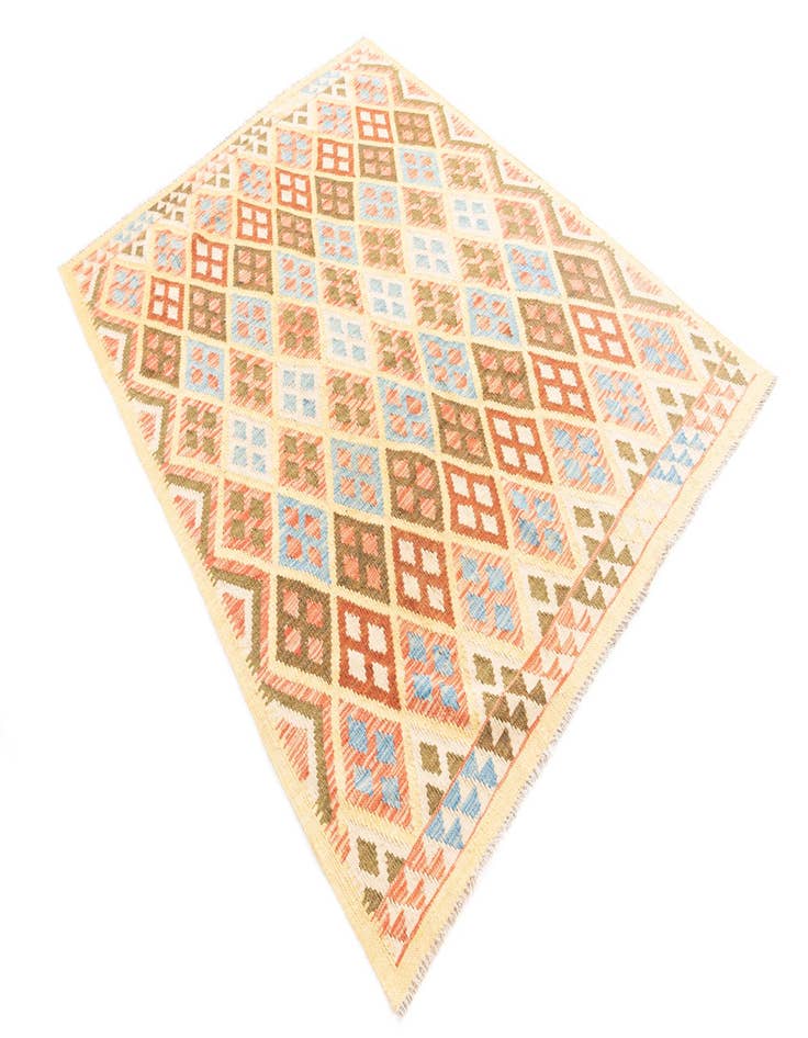 Detail image of 5' x 6' 5  Hand Woven Kilim Maymana Wool Rug