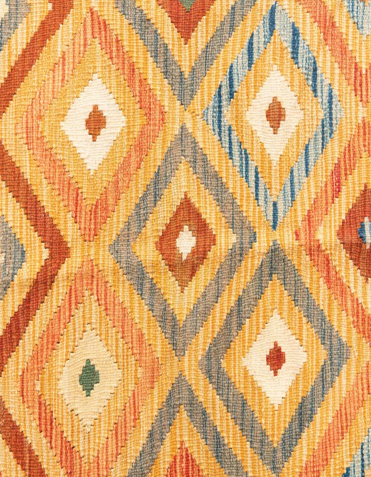 Detail image of 4' 9 x 6' 4 Hand Woven Kilim Maymana Wool Rug