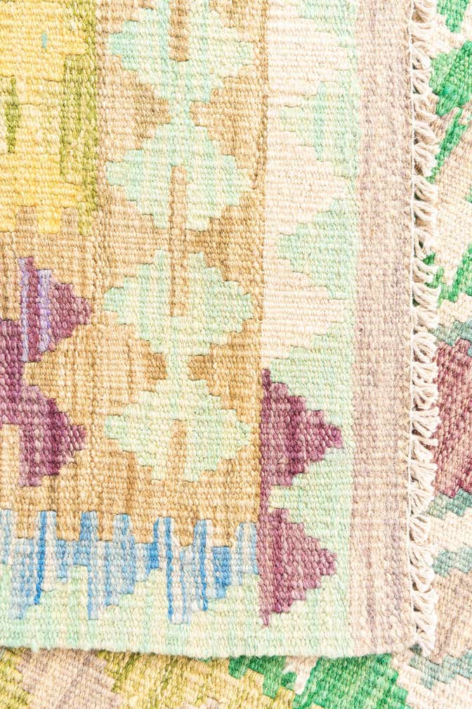 3' 9 x 5' 9 Hand Woven Kilim Maymana Wool Rug