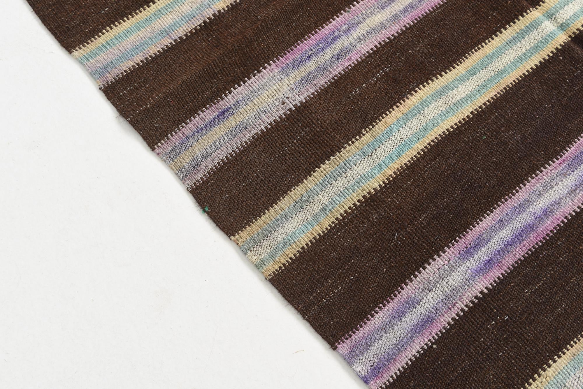 4' 1 x 7' 8 Hand Woven Kilim Maymana Wool Rug