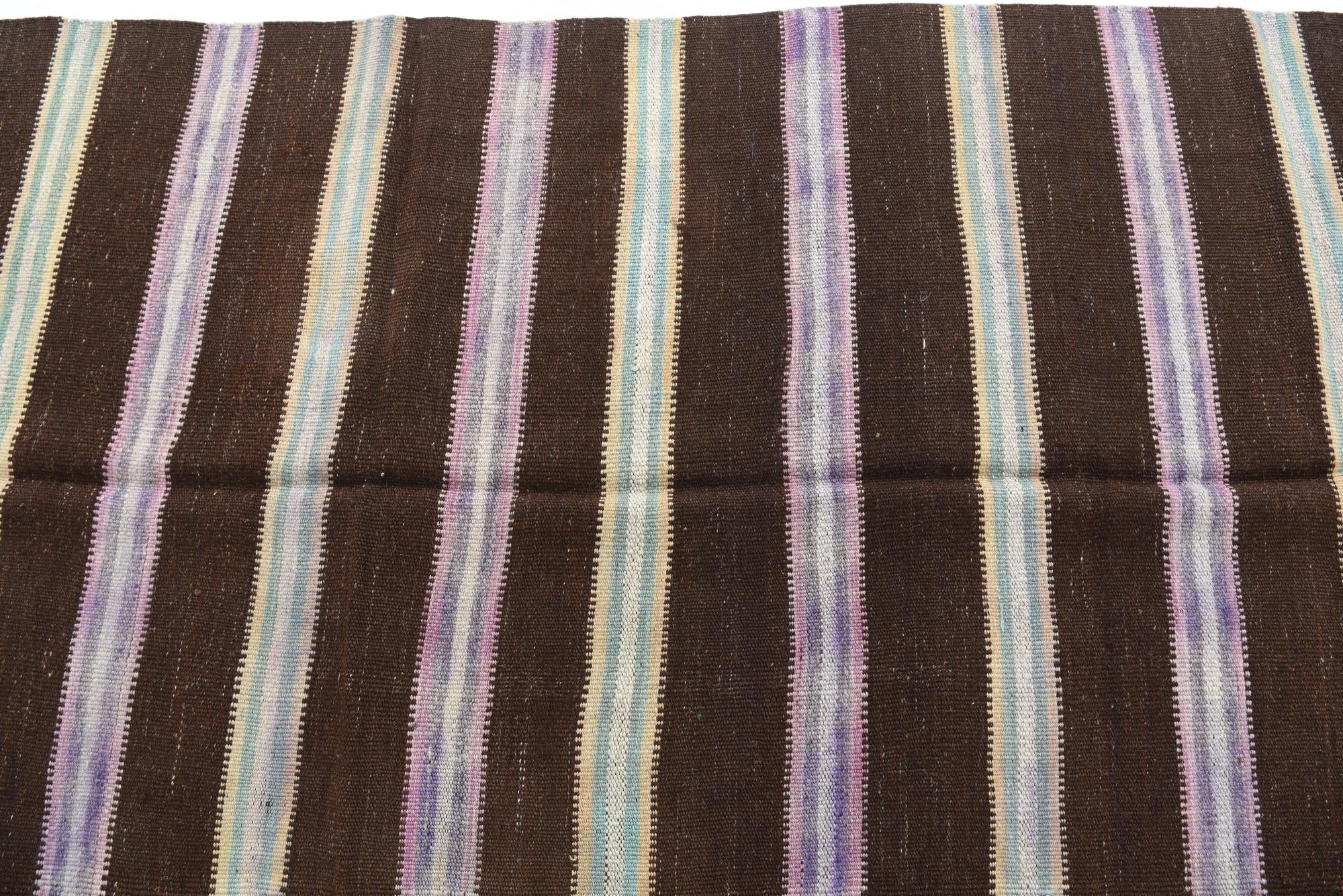 4' 1 x 7' 8 Hand Woven Kilim Maymana Wool Rug