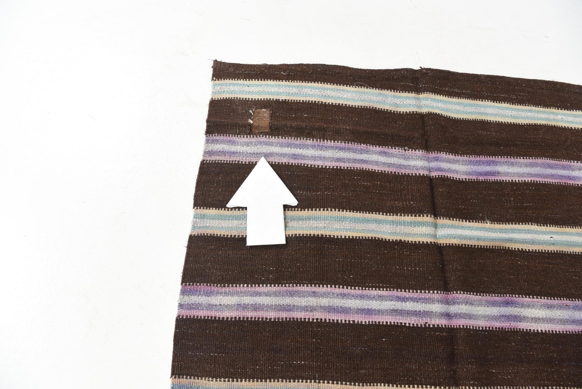 4' 1 x 7' 8 Hand Woven Kilim Maymana Wool Rug