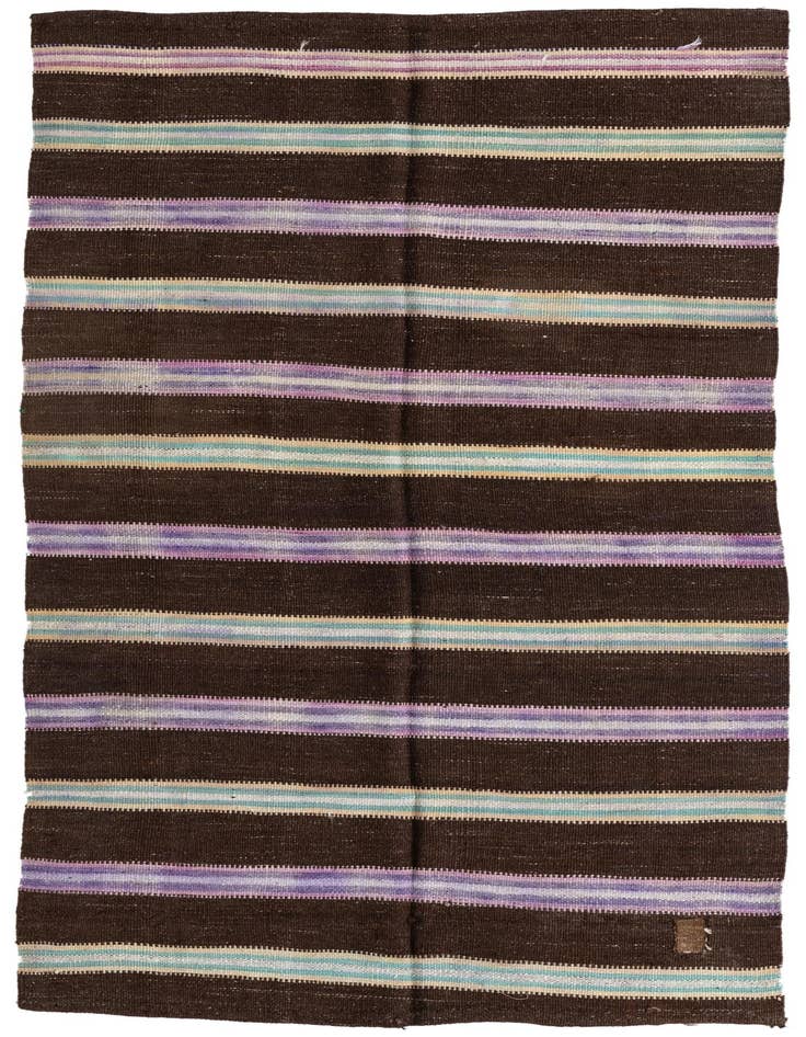 Detail image of 4' 1 x 7' 8 Hand Woven Kilim Maymana Wool Rug