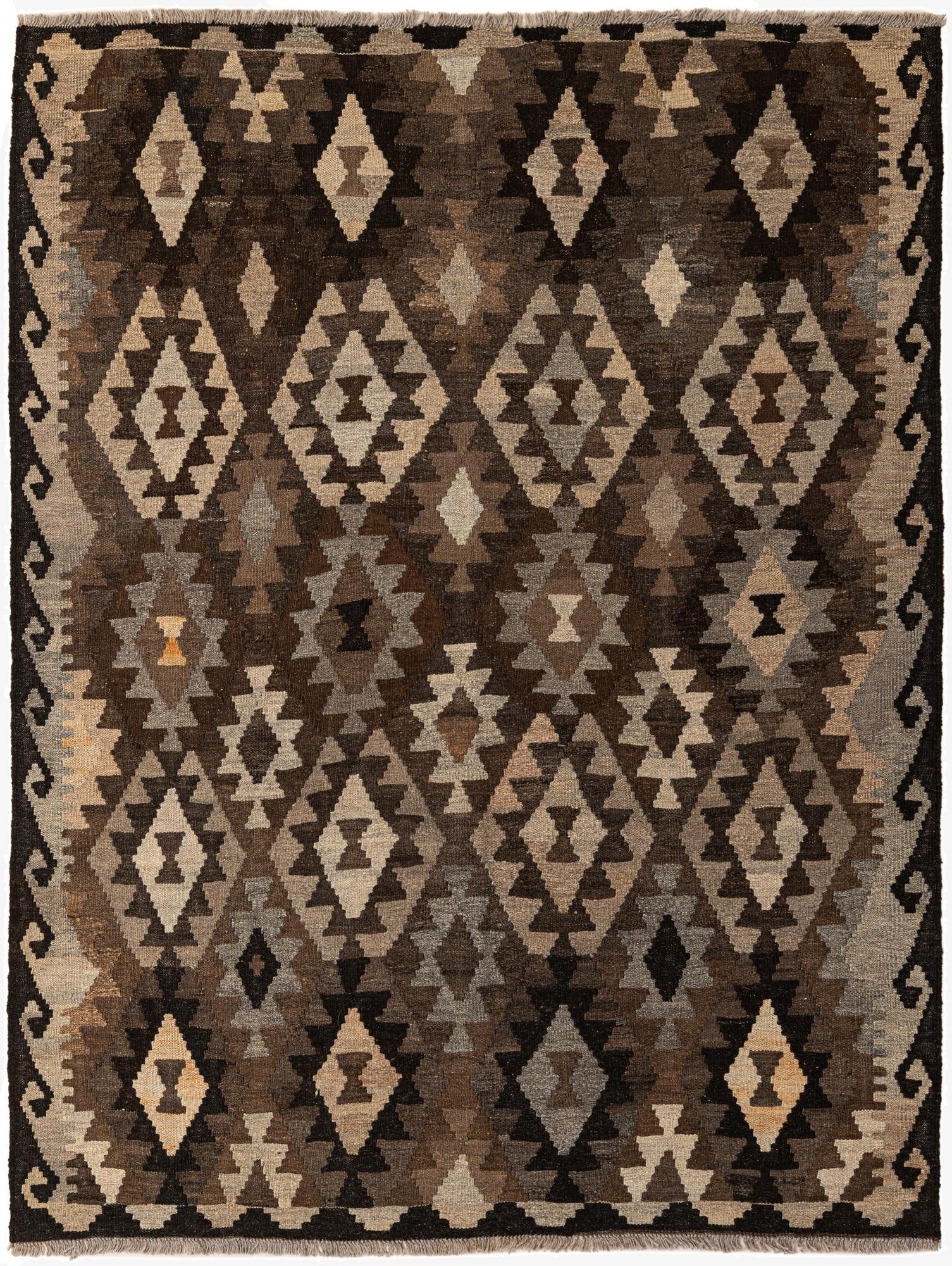 5' x 6' 7  Hand Woven Kilim Maymana Wool Rug