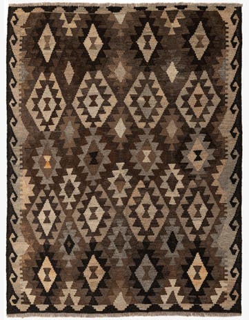 5' x 6' 7 Hand Woven Kilim Maymana Wool Rug