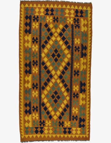 3' 4 x 6' 5 Hand Woven Kilim Maymana Wool Rug