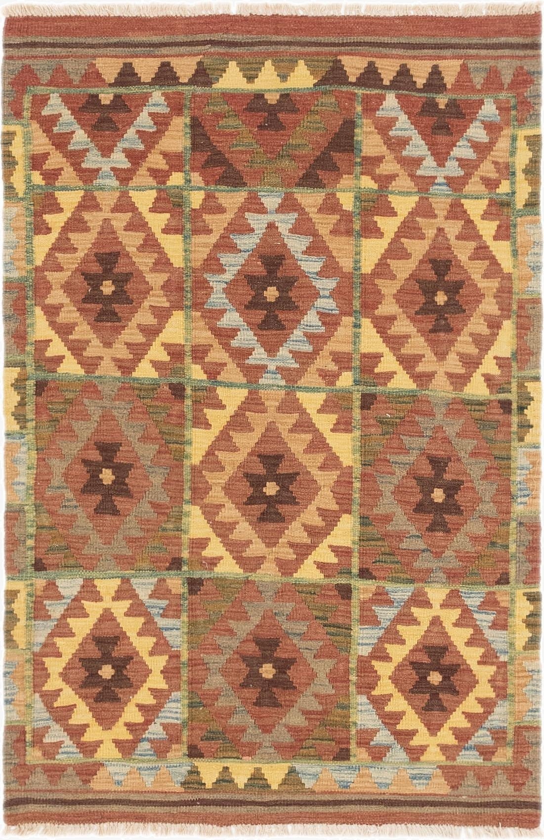 3' 3 x 5'  Hand Woven Kilim Maymana Wool Rug