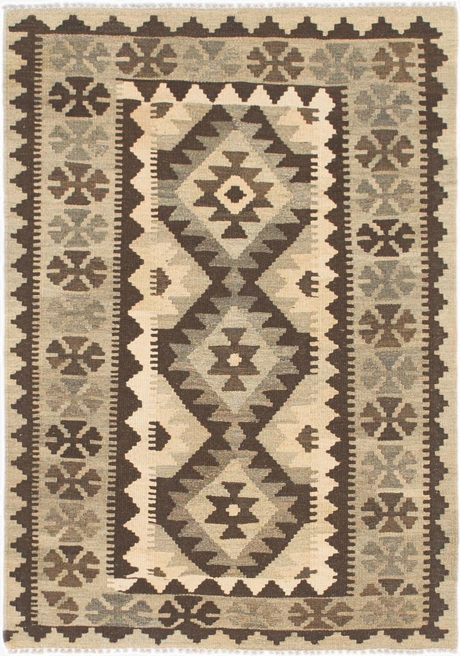 2' 9 x 4'  Hand Woven Kilim Maymana Wool Rug
