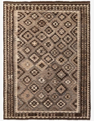 6' 8 x 9' Hand Woven Kilim Maymana Wool Rug