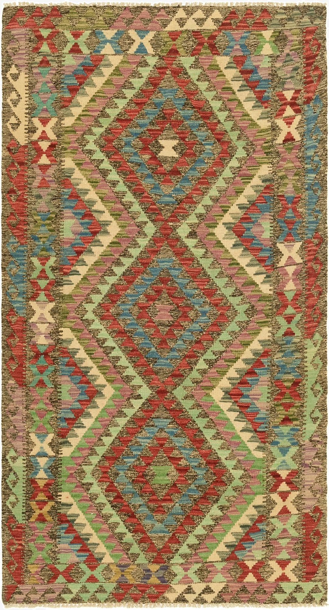 3' 4 x 6' 3  Hand Woven Kilim Maymana Wool Rug
