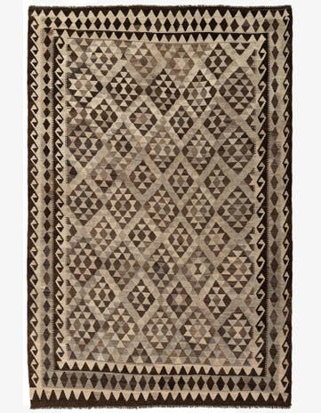 7' x 10' 2 Hand Woven Kilim Maymana Wool Rug