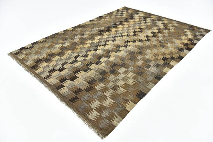 Detail image of 5' 8 x 8' 2 Hand Woven Kilim Modern Wool Rug