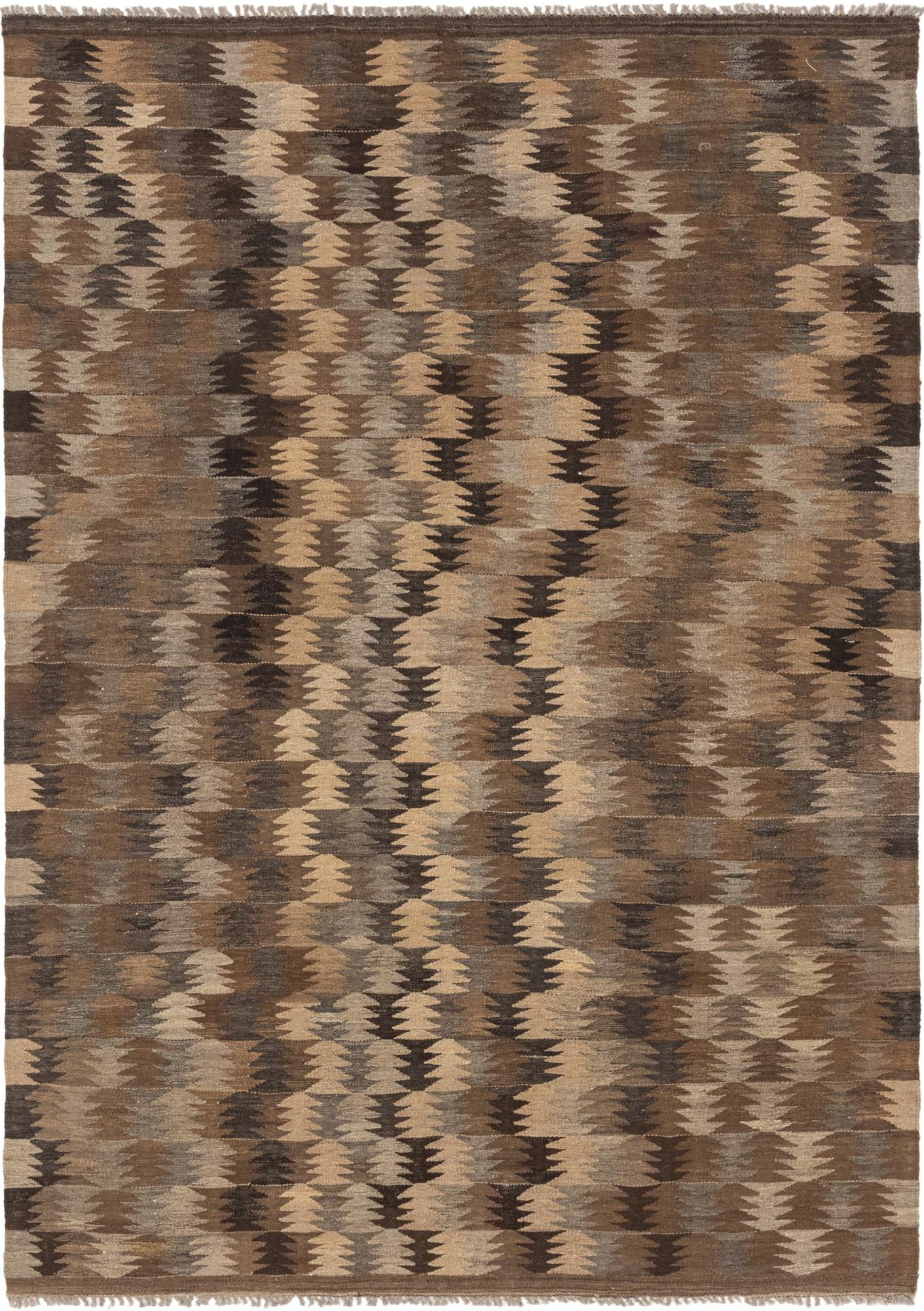5' 8 x 8' 2 Hand Woven Kilim Modern Wool Rug