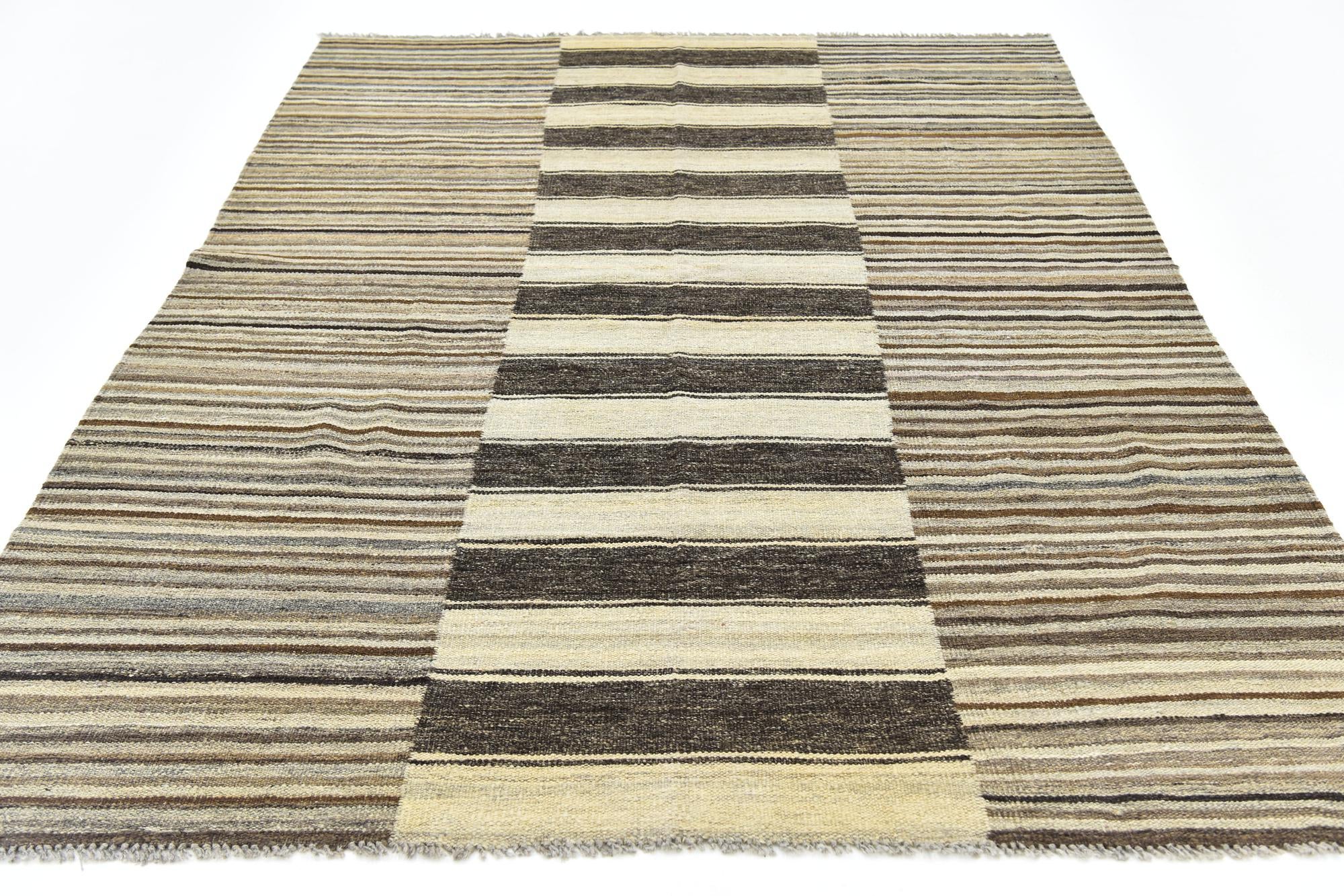 5' 5 x 7' 9 Hand Woven Kilim Modern Wool Rug
