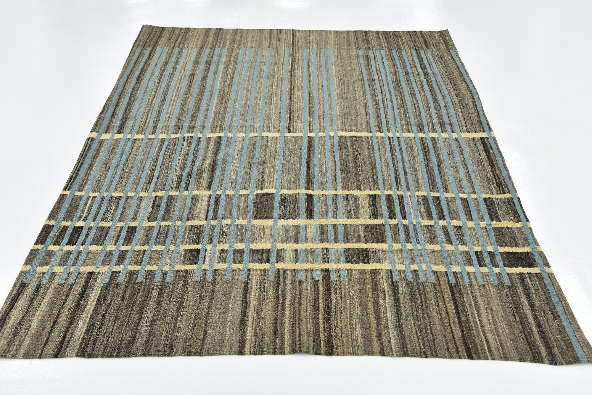 5' 6 x 8' Hand Woven Kilim Modern Wool Rug
