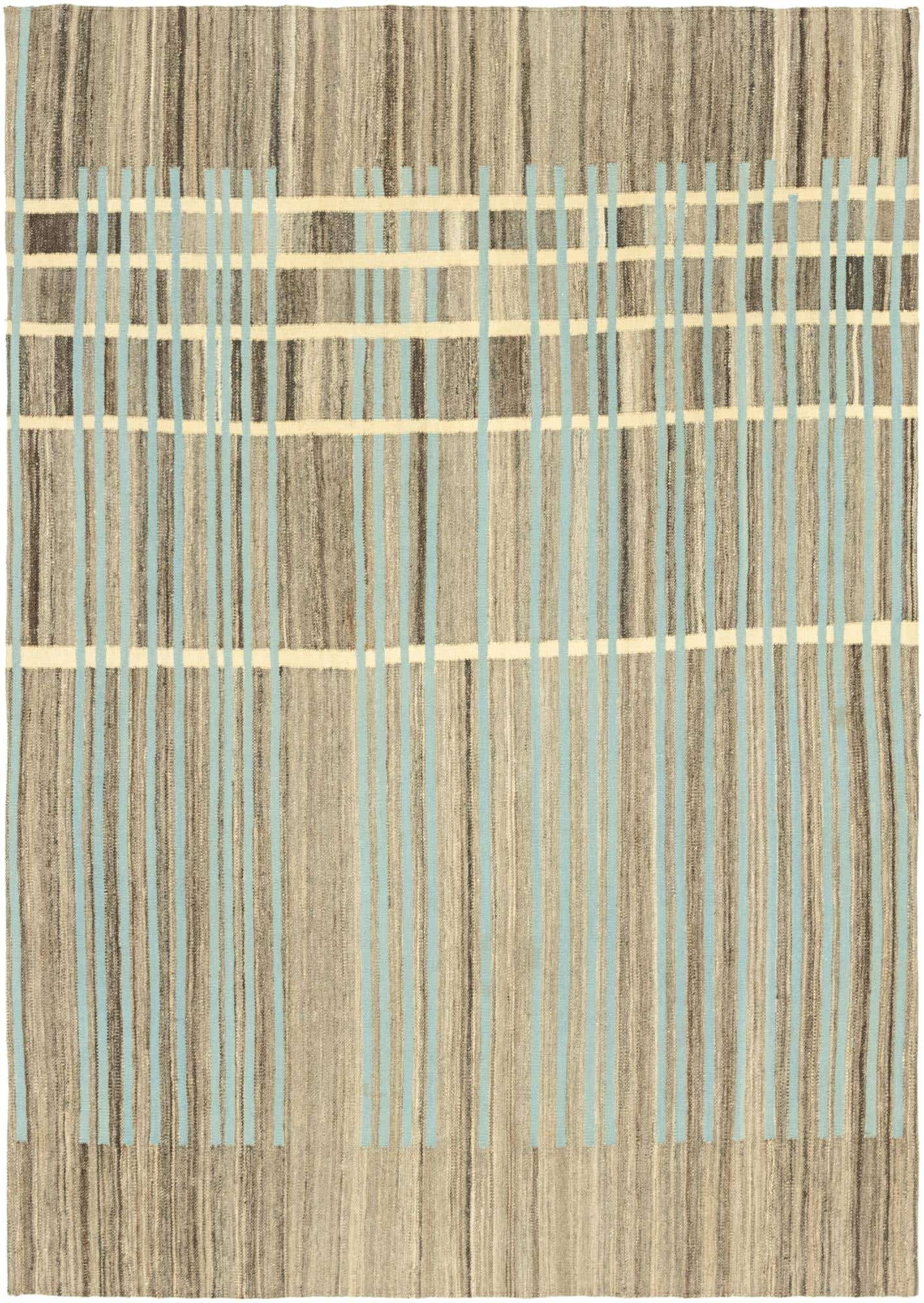 5' 6 x 8' Hand Woven Kilim Modern Wool Rug