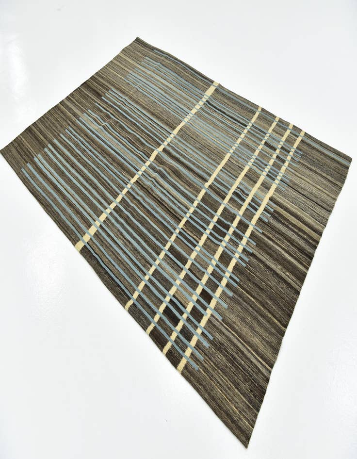 Detail image of 5' 8 x 8' 2  Hand Woven Kilim Modern Wool Rug