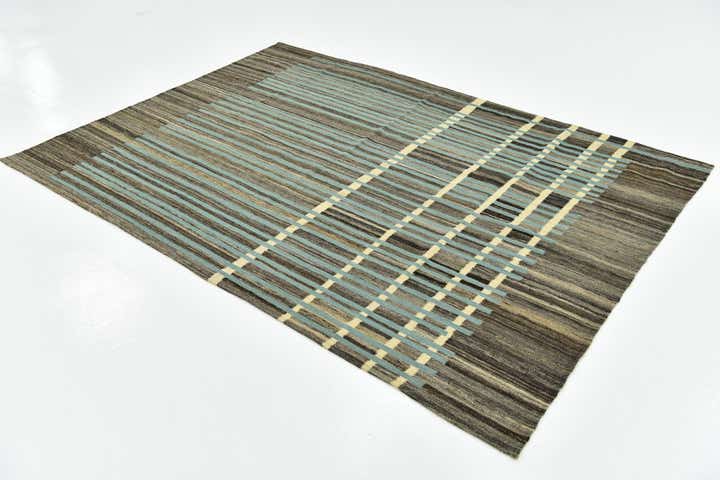 5' 9 x 8' 3 Hand Woven Kilim Modern Wool Rug