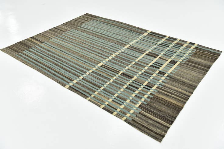 Detail image of 5' 9 x 8' 3 Hand Woven Kilim Modern Wool Rug