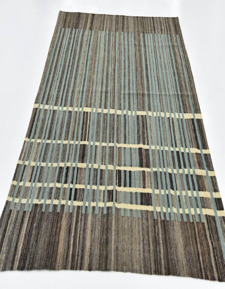 Detail image of 5' 9 x 8' 3  Hand Woven Kilim Modern Wool Rug