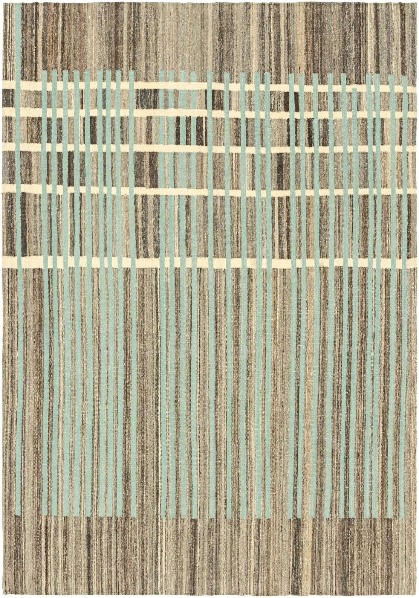 5' 9 x 8' 3 Hand Woven Kilim Modern Wool Rug