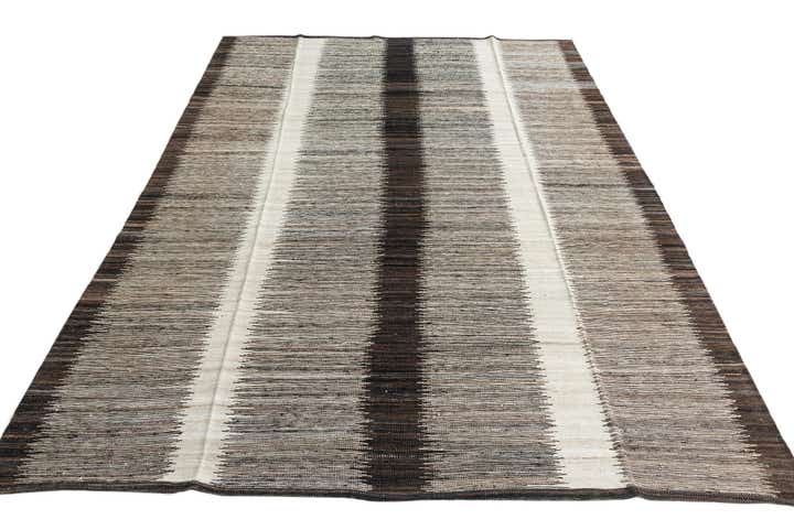 6' 10 x 9' 3 Hand Woven Kilim Modern Wool Rug