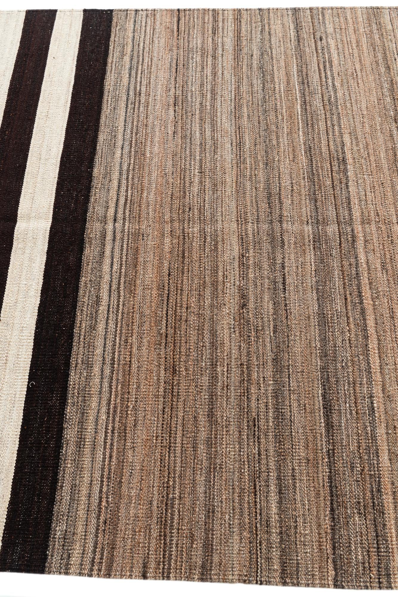 4' 5 x 5' 10 Hand Woven Kilim Modern Wool Rug