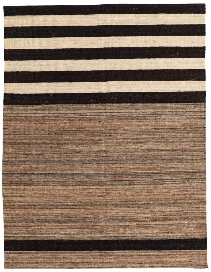 Detail image of 4' 5 x 5' 10 Hand Woven Kilim Modern Wool Rug