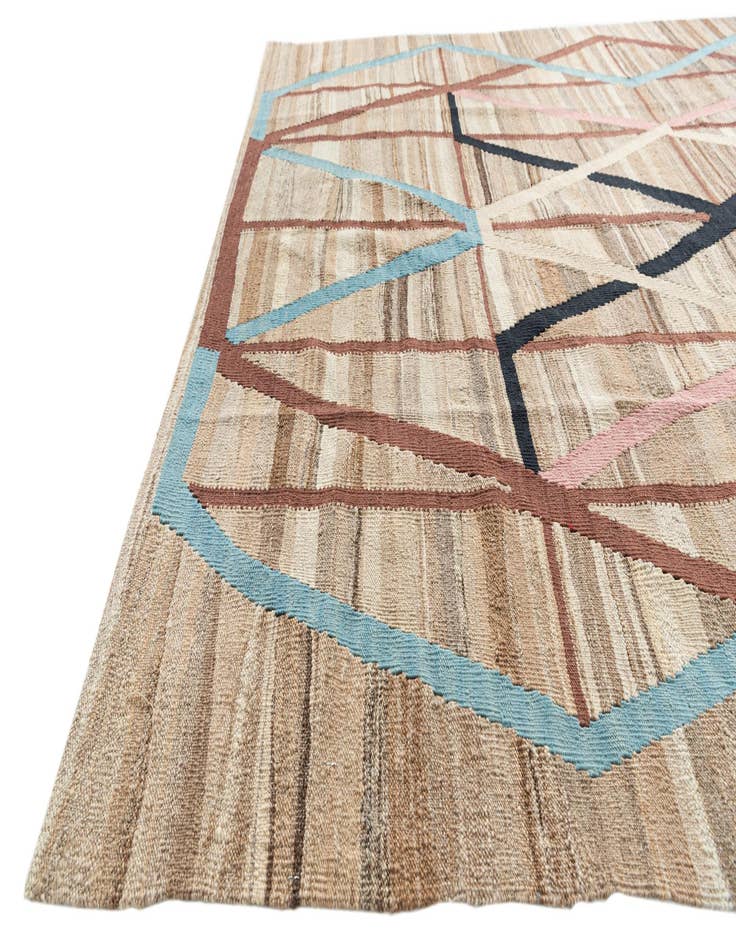 Detail image of 6' x 7' 8  Hand Woven Kilim Modern Wool Rug