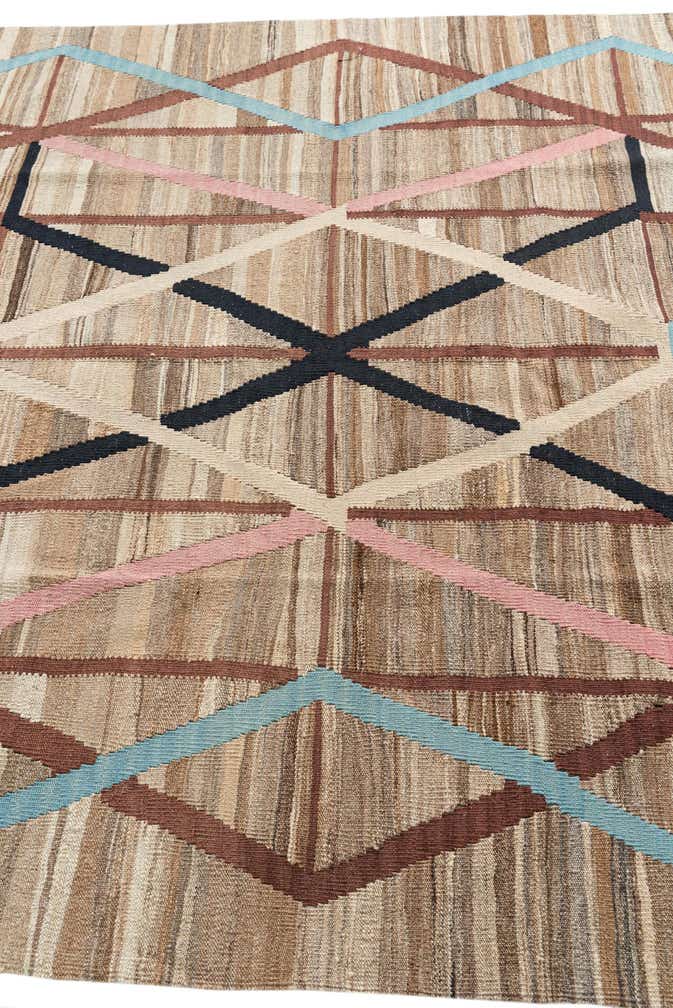 6' x 7' 8 Hand Woven Kilim Modern Wool Rug
