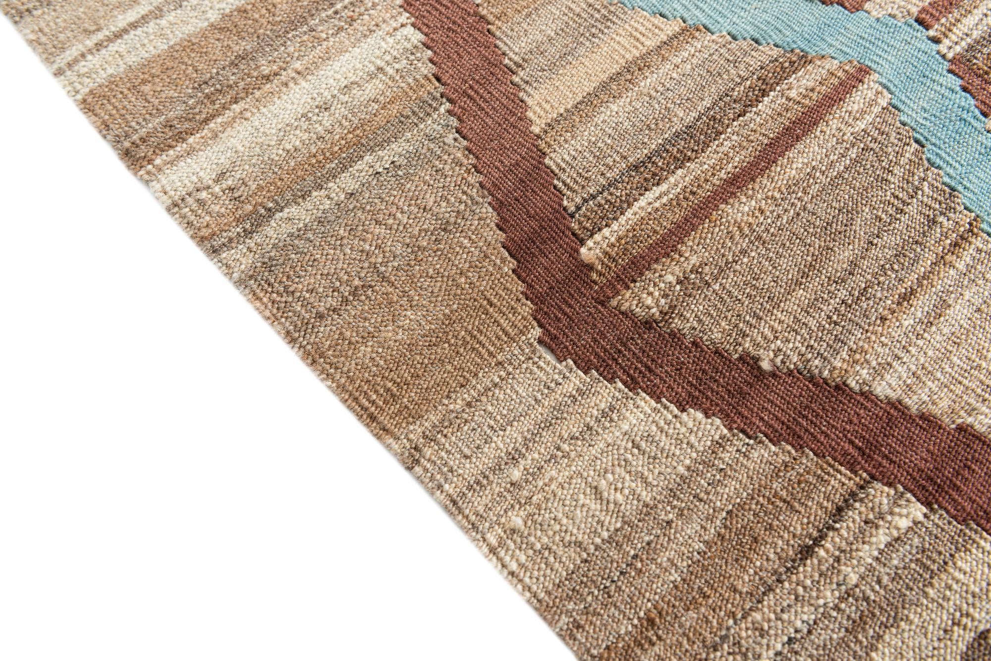 6' x 7' 8 Hand Woven Kilim Modern Wool Rug