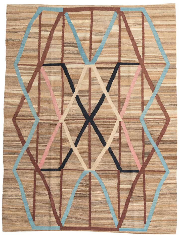 6' x 7' 8 Hand Woven Kilim Modern Wool Rug