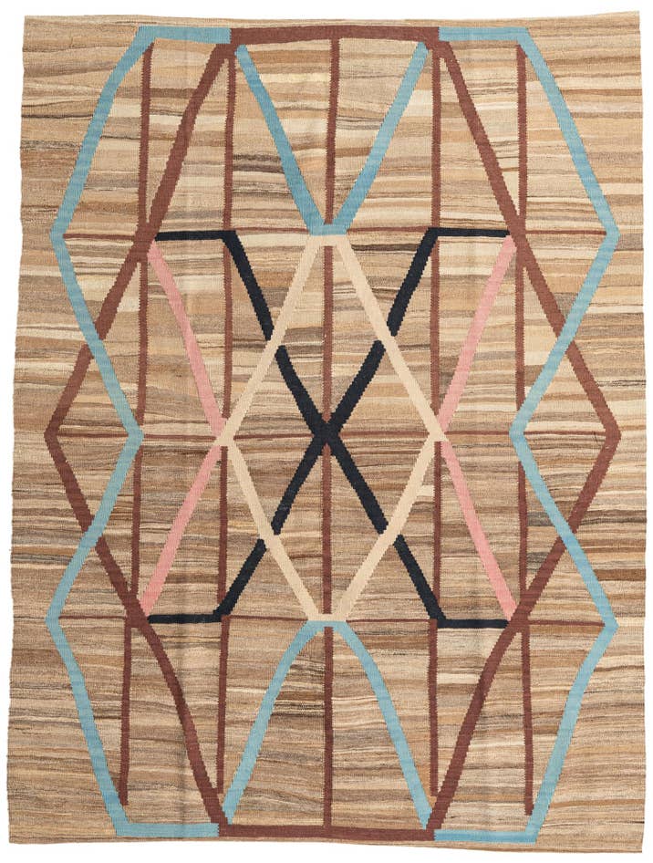 Detail image of 6' x 7' 8 Hand Woven Kilim Modern Wool Rug